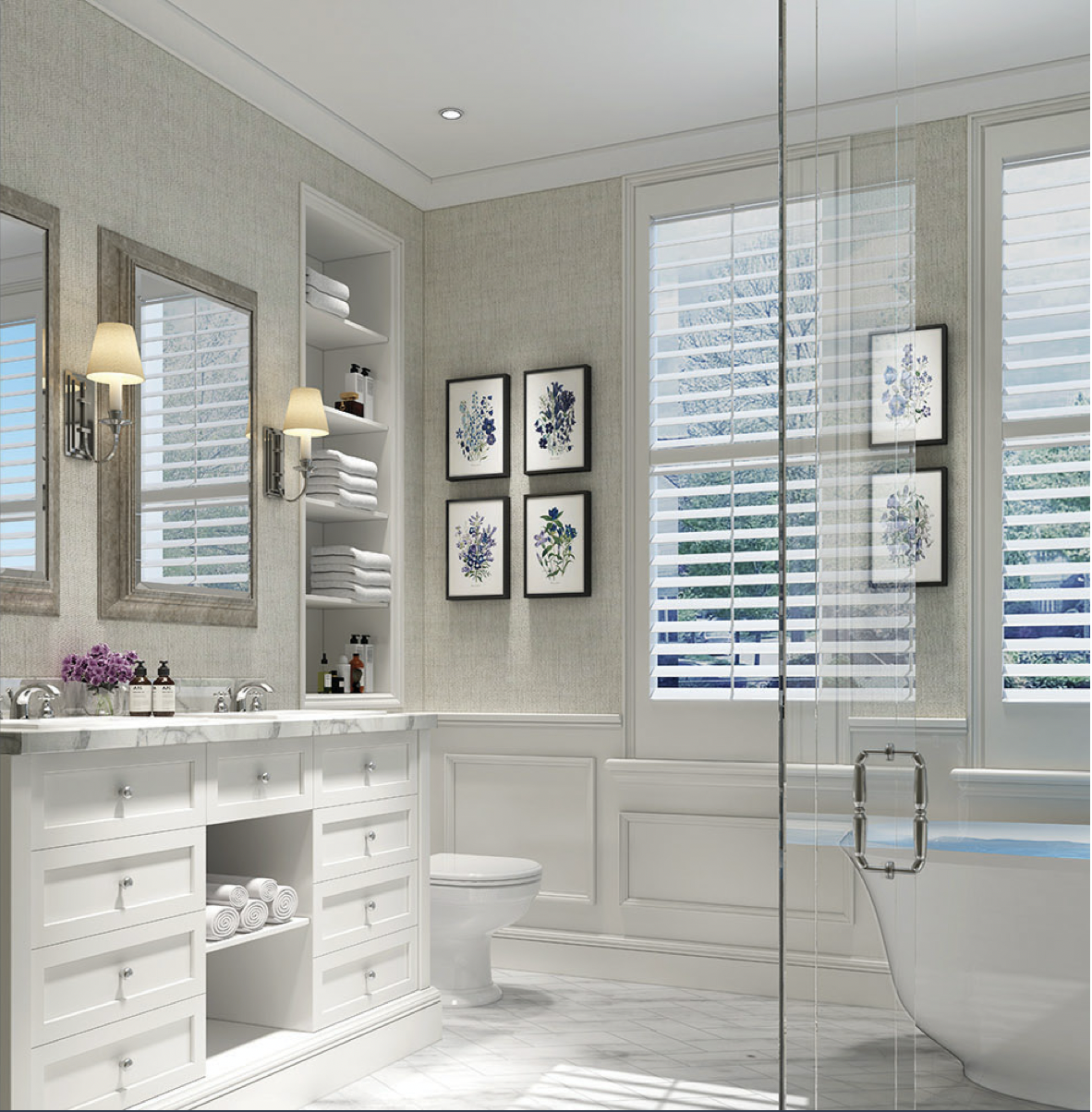 CGI 3D render of bathroom design by Oil Studios