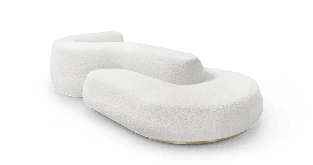 Fluid shapes and curves are everywhere still. Kay Sofa from Essential Home