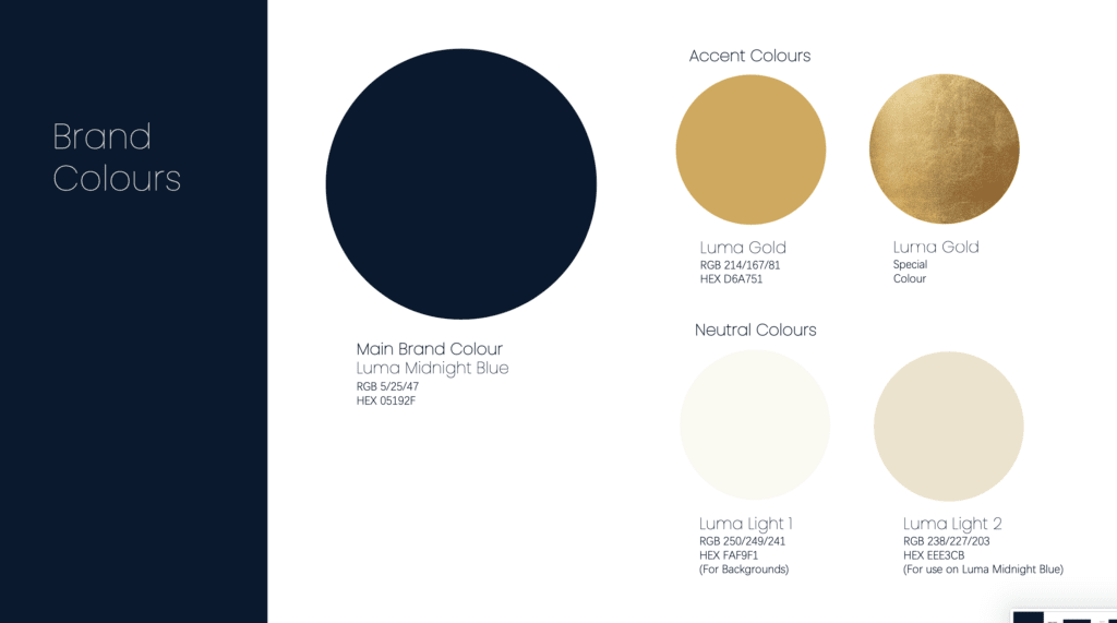 Luma Brand Colour Palette